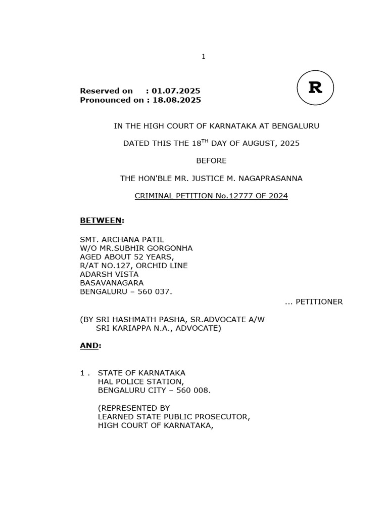 CRL.P 12777 of 2024 | PDF | Sexual Assault | Assault