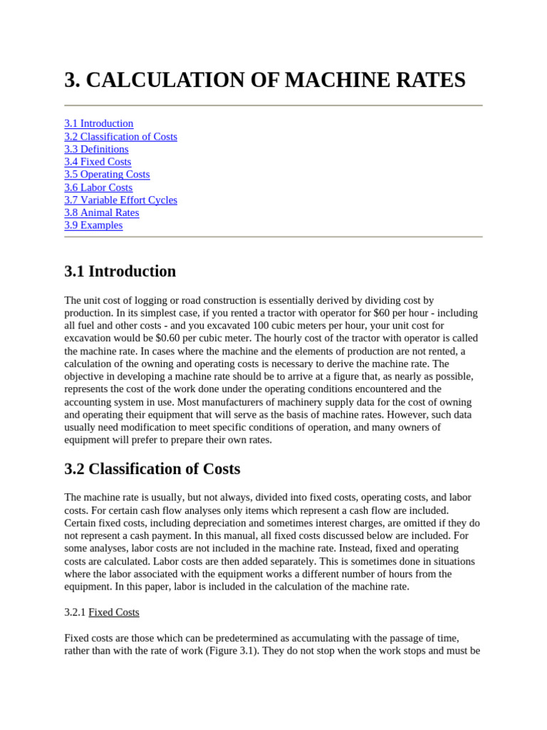 Machine Rate Calculation Guide | PDF | Depreciation | Interest