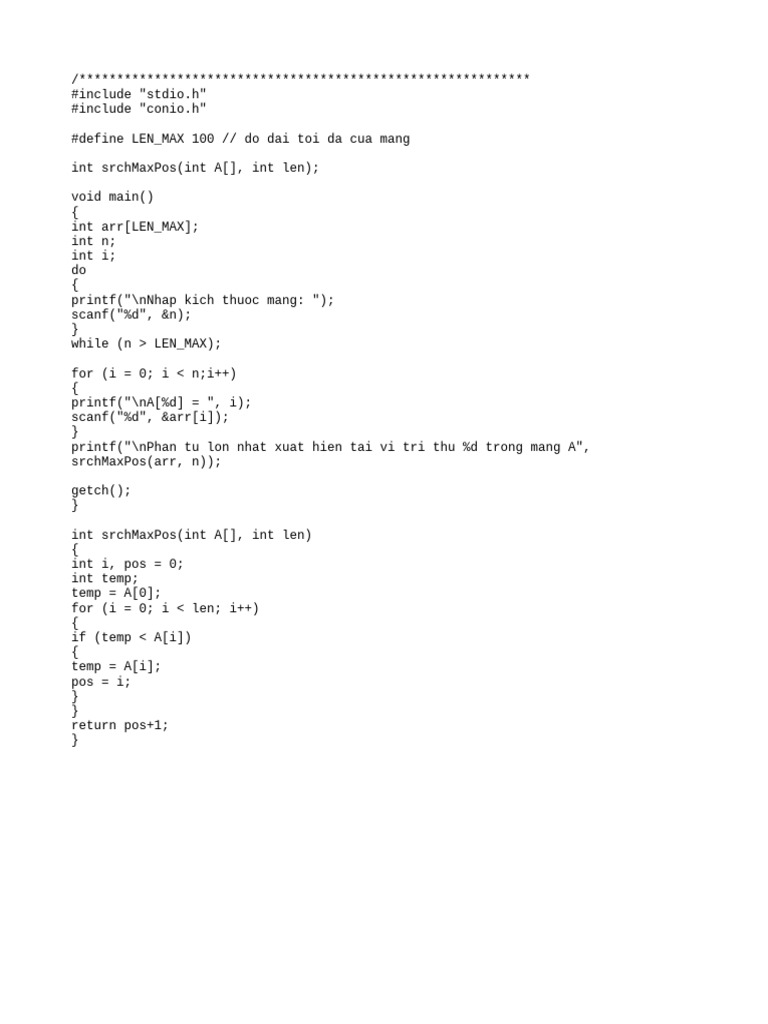 Find Maximum Element Position in Array | PDF