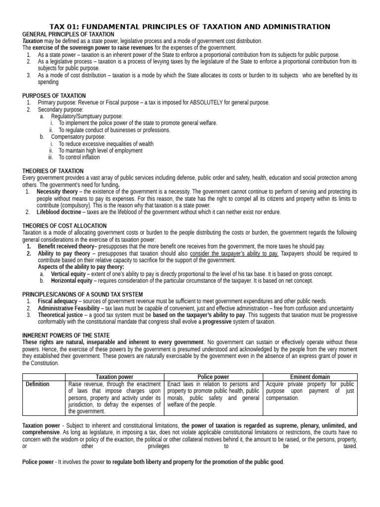 Compensatory Taxation Principles | PDF | Taxes | Double Taxation
