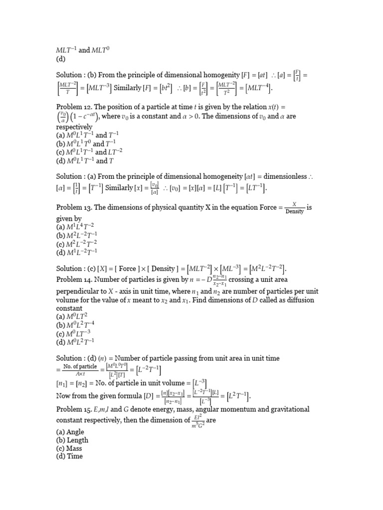 Dimensional Analysis of Physical Quantities | PDF | Momentum | Mass