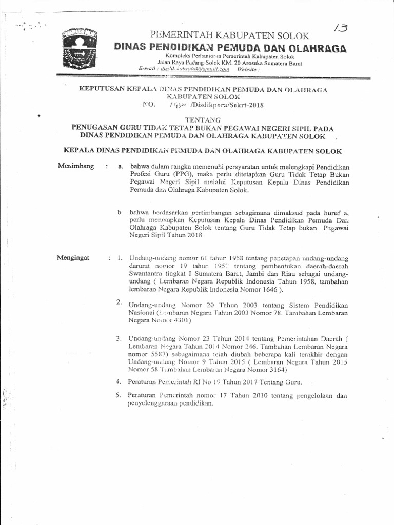 SK PGTT Bukan Pegawai | PDF
