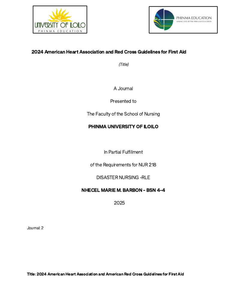 2024 AHA & Red Cross First Aid Guidelines | PDF | Human Diseases And ...