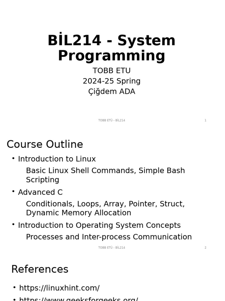 System Programming Course BIL214 Overview | PDF | Computer Programming ...