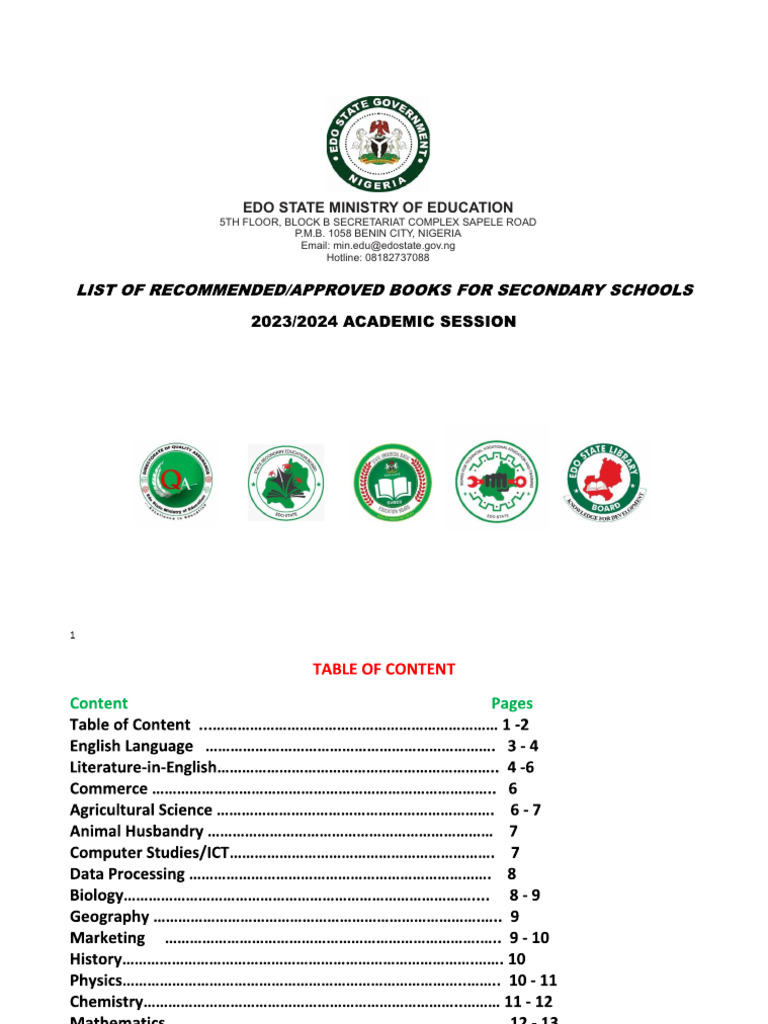 Edo State Ministry of Education Contact | PDF