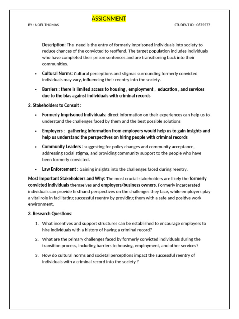 Reentry Challenges for Formerly Imprisoned | PDF