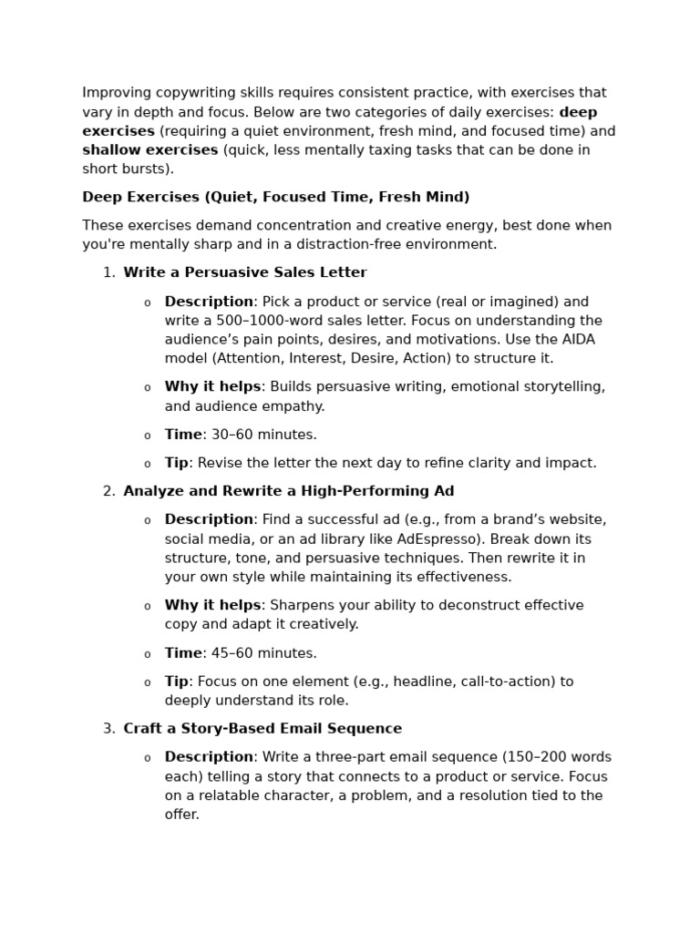Improving Copywriting Skills Requires Consistent Practice | PDF | Human ...