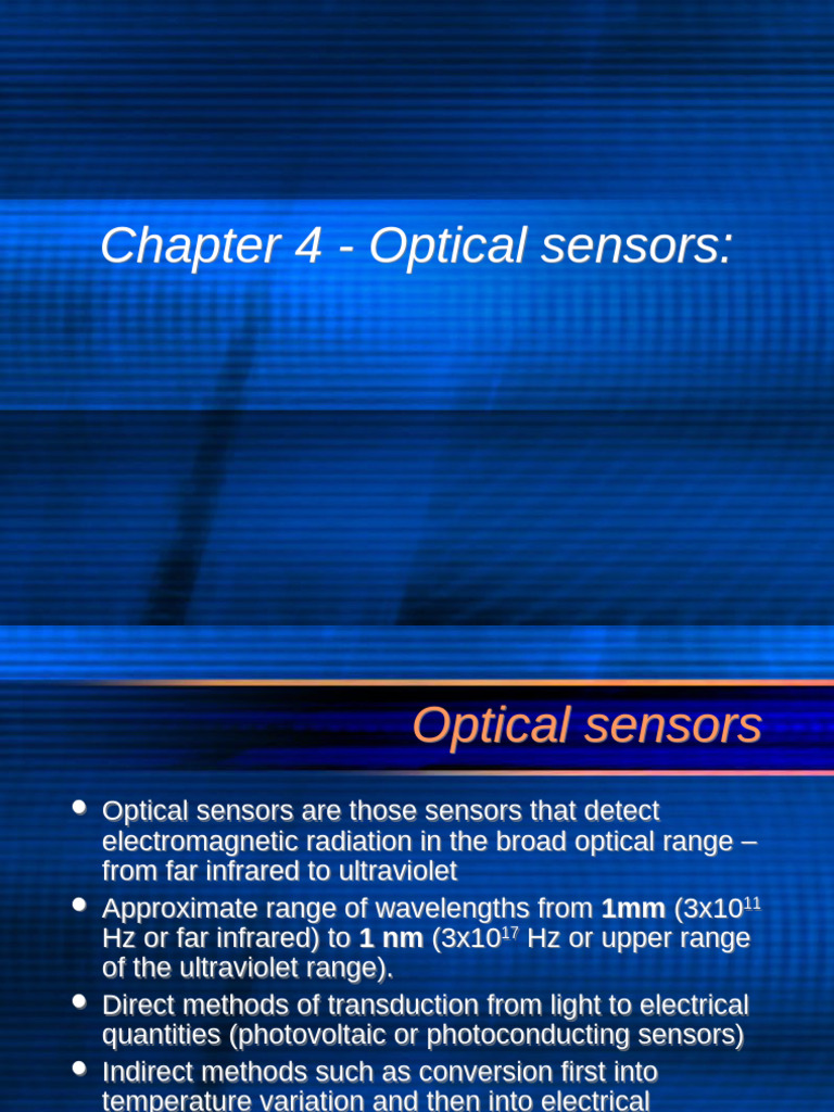 Chapter4-Optical Sensor | PDF | Electromagnetic Radiation | Charge ...