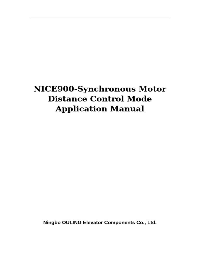 NICE900-Synchronous Motor Distance Control Manual - V1.01-1 | PDF ...