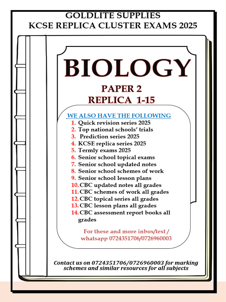 KCSE Biology Paper 2 Replica 2025 | PDF | Genotype | Zygosity