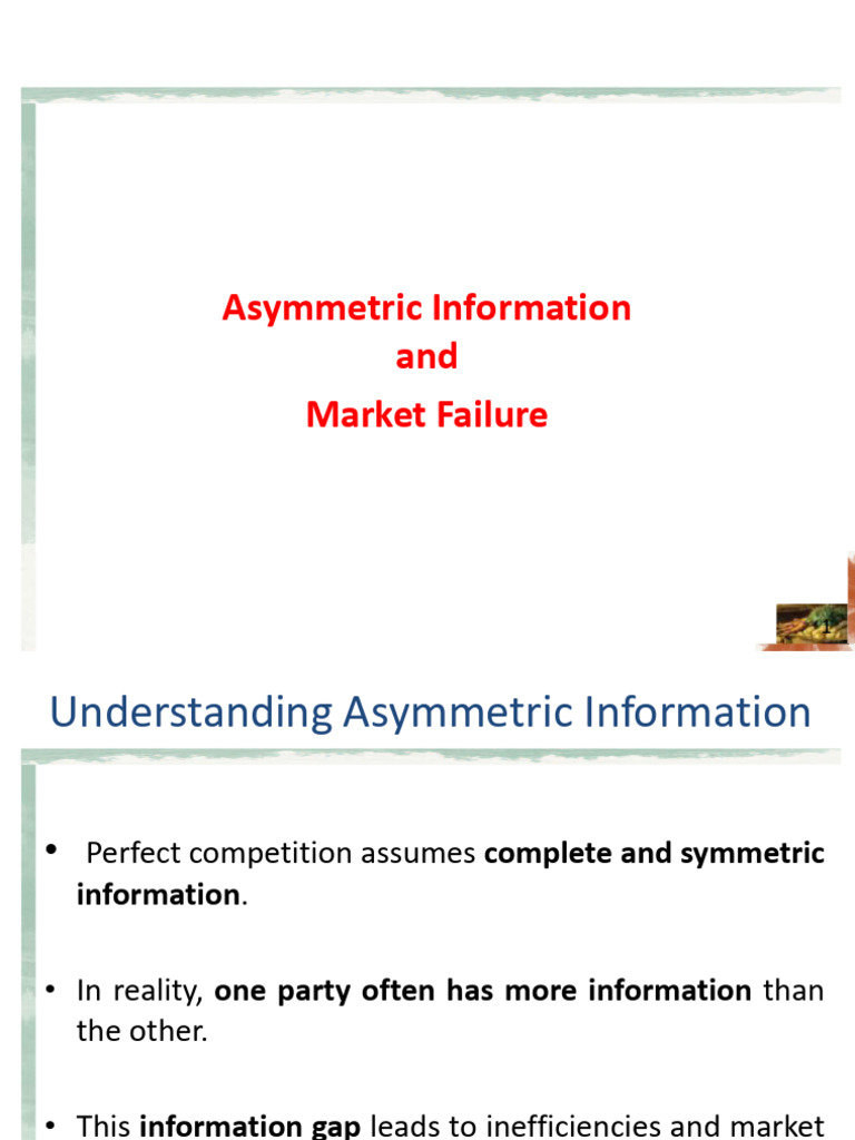 Asymmetric Information and Market Failure | PDF | Adverse Selection ...