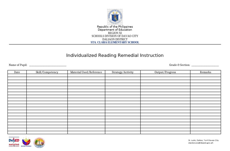Individualized Reading Instruction Plan | PDF