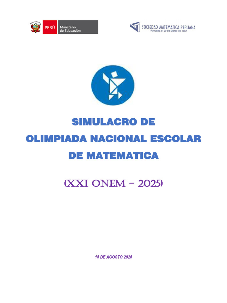 Simulacro ONEM 2025: Matemáticas Secundaria | PDF