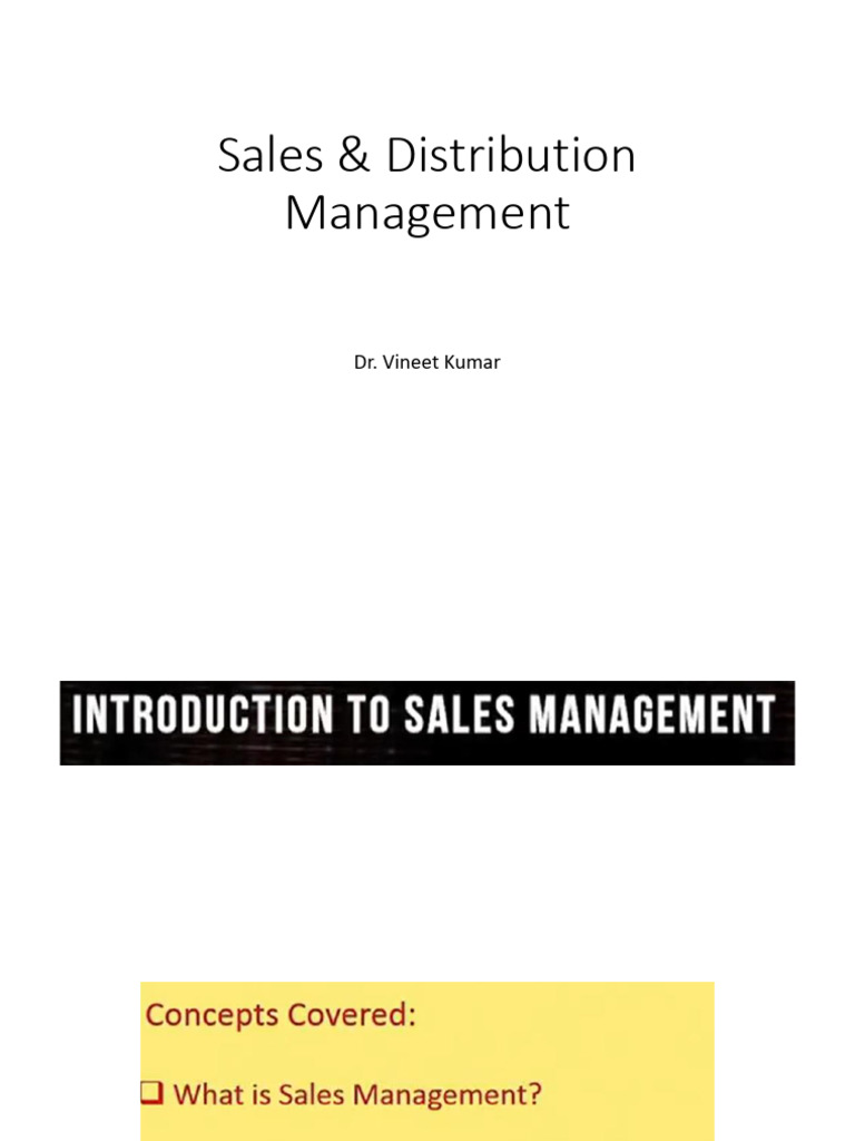 Sales & Distribution Intro | PDF