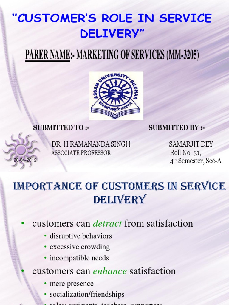 customer role in service delivery case study