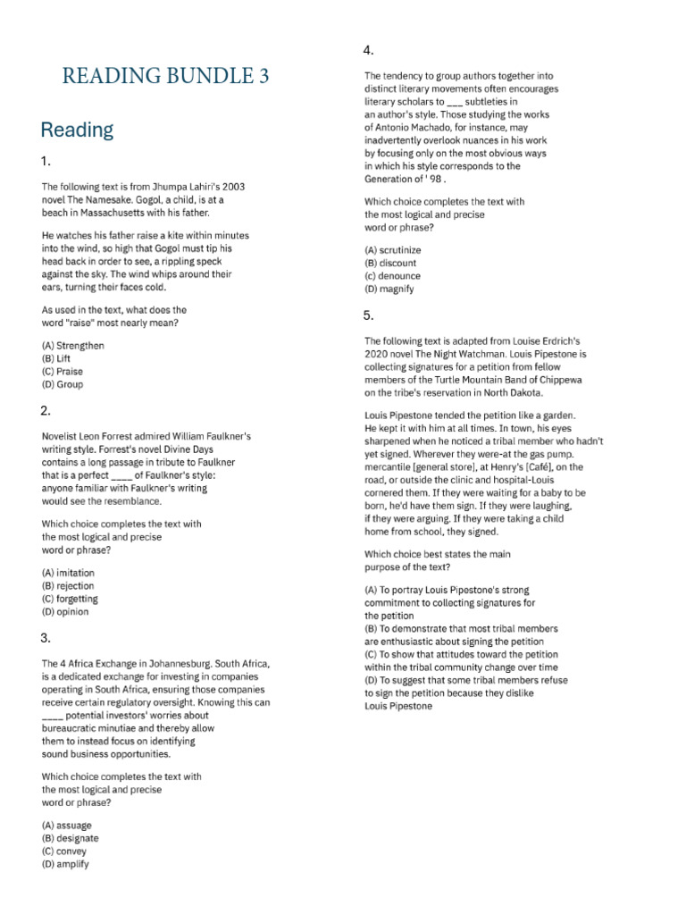 Reading Bundle 3 | PDF
