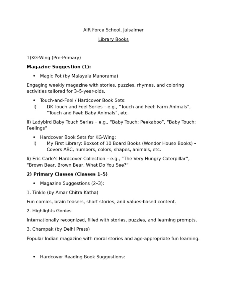 Lib Books Suggestions | PDF