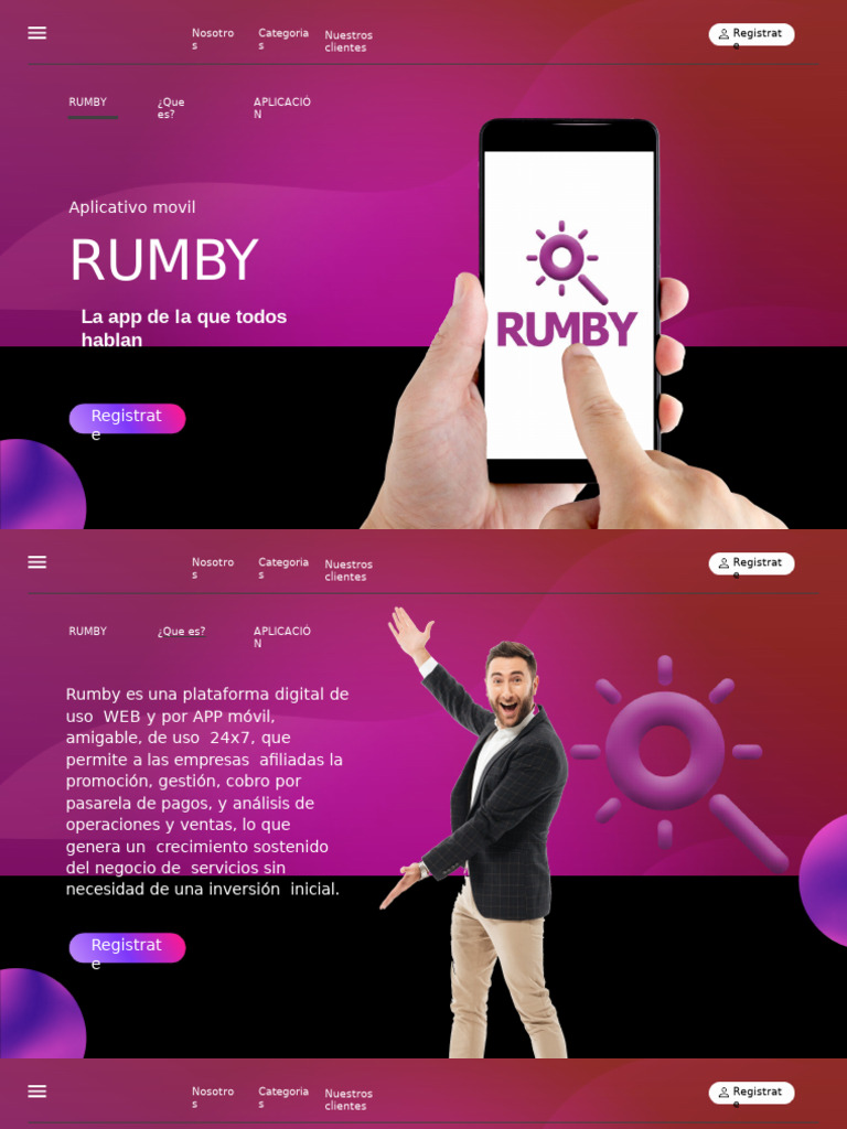 Landing Page Rumby | PDF | Aplicación movil