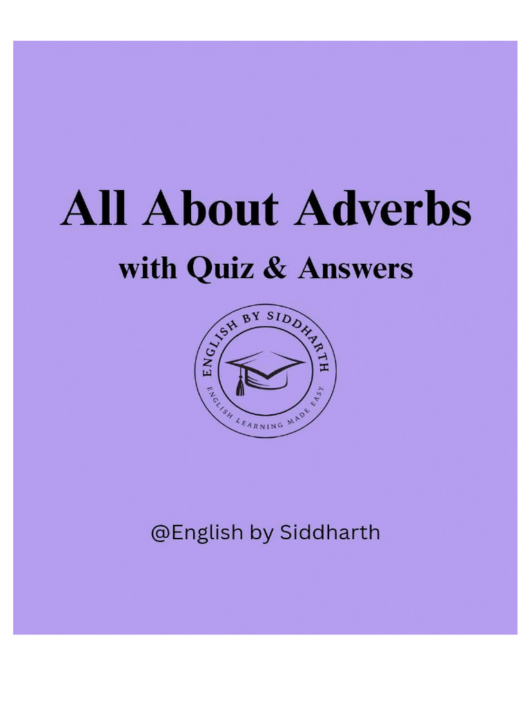 Adverbs With Quiz | PDF