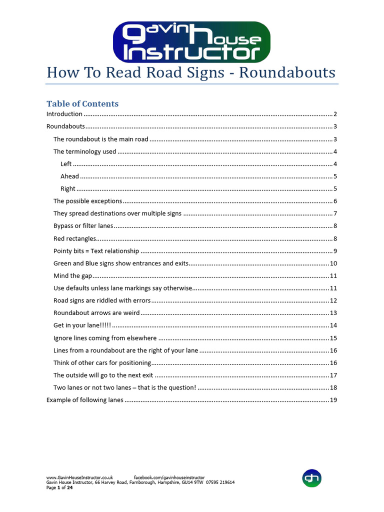Understanding Roundabout Road Signs | PDF | Traffic | Land Transport