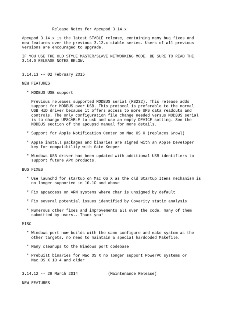 Release Notes | PDF | Mac Os | Usb
