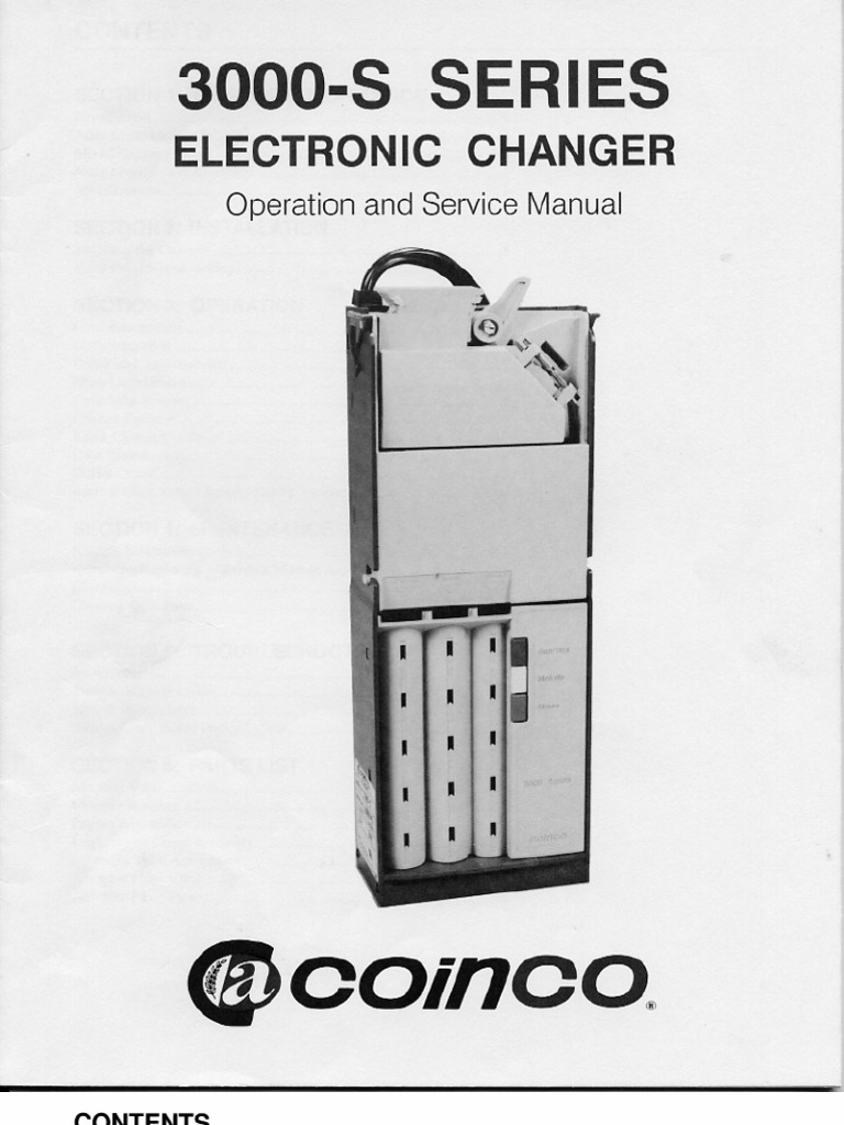 Coinco 3000 S Series Coin Mech Manual