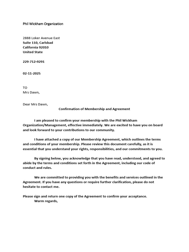 Membership Confirmation and Agreement | PDF | Justice | Crime & Violence