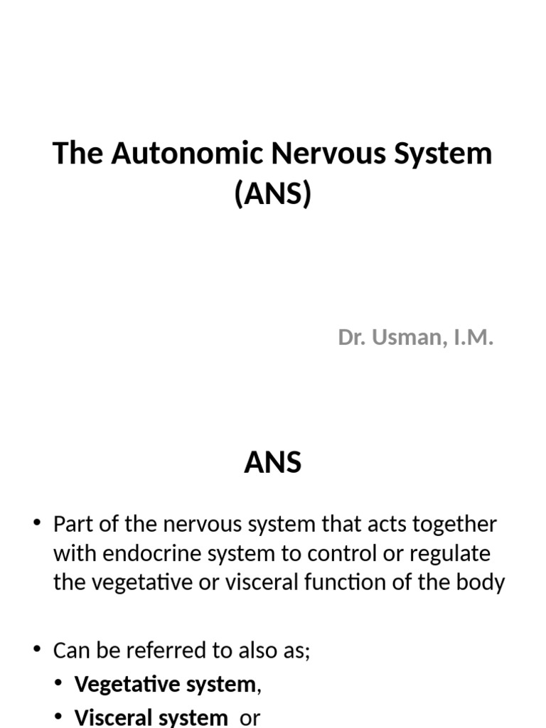 Understanding the Autonomic Nervous System | PDF | Autonomic Nervous ...