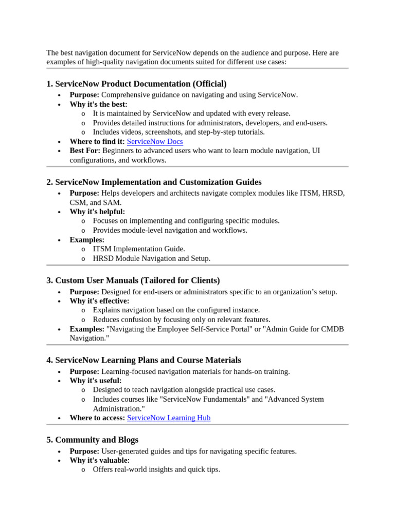 Best ServiceNow Navigation Resources | PDF | Information Science ...