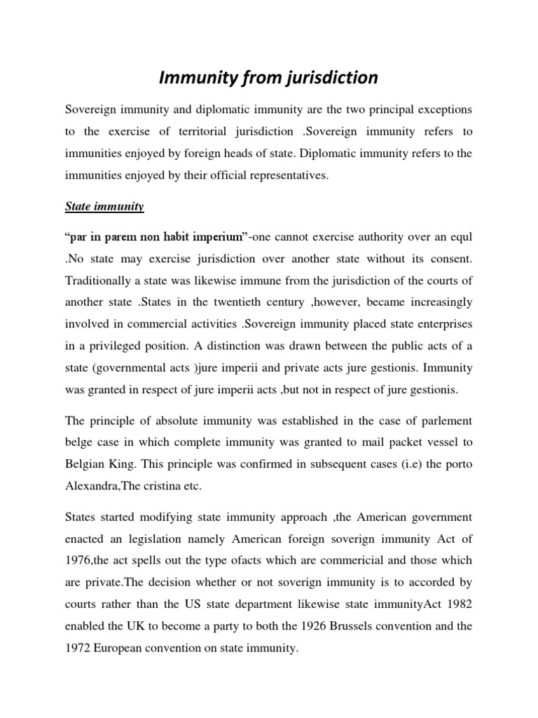 Sovereign and Diplomatic Immunity Explained | PDF | Consul ...