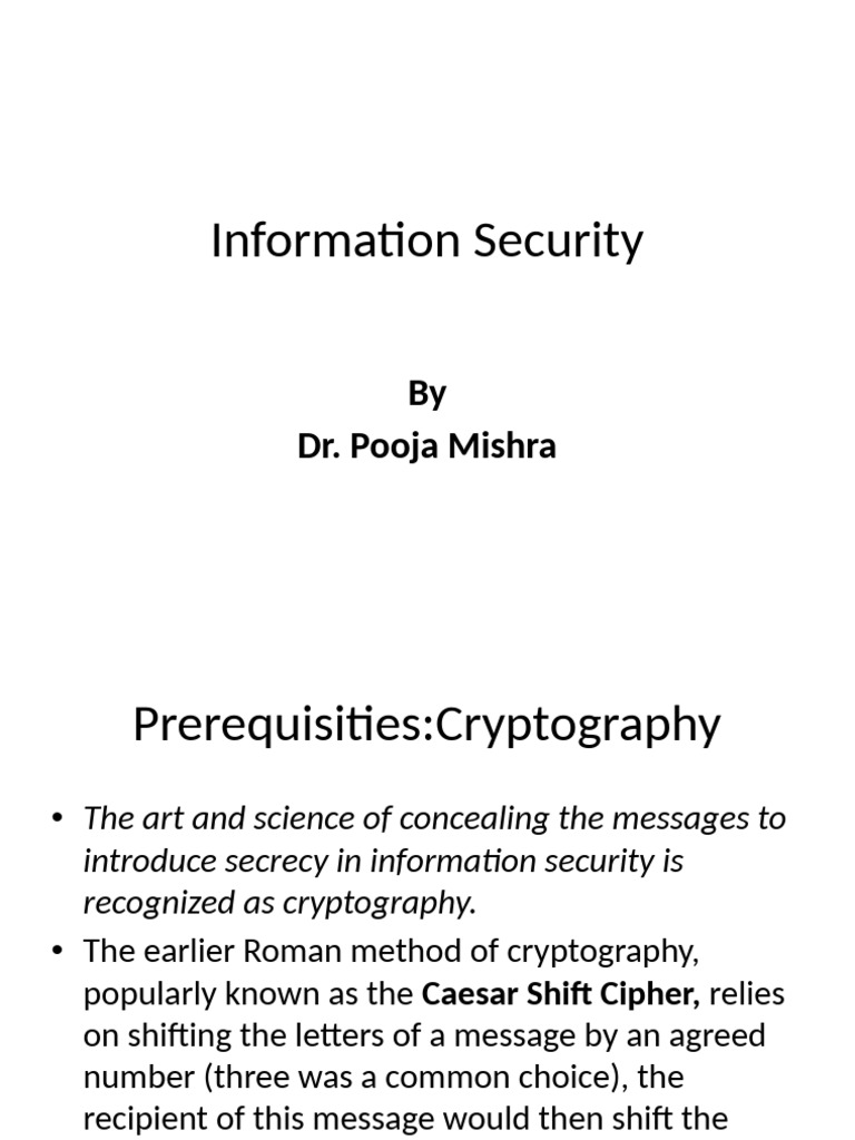 Cryptography and Information Security Overview | PDF | Key ...