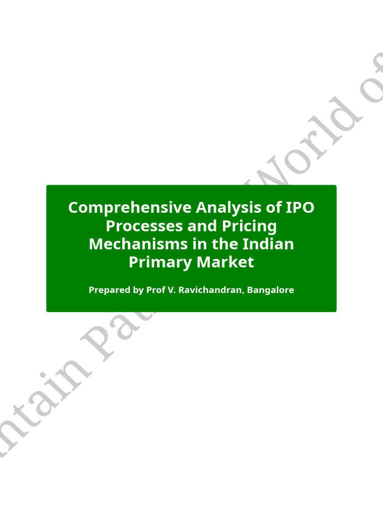 IPO Processes and Pricing in India | PDF | Initial Public Offering ...