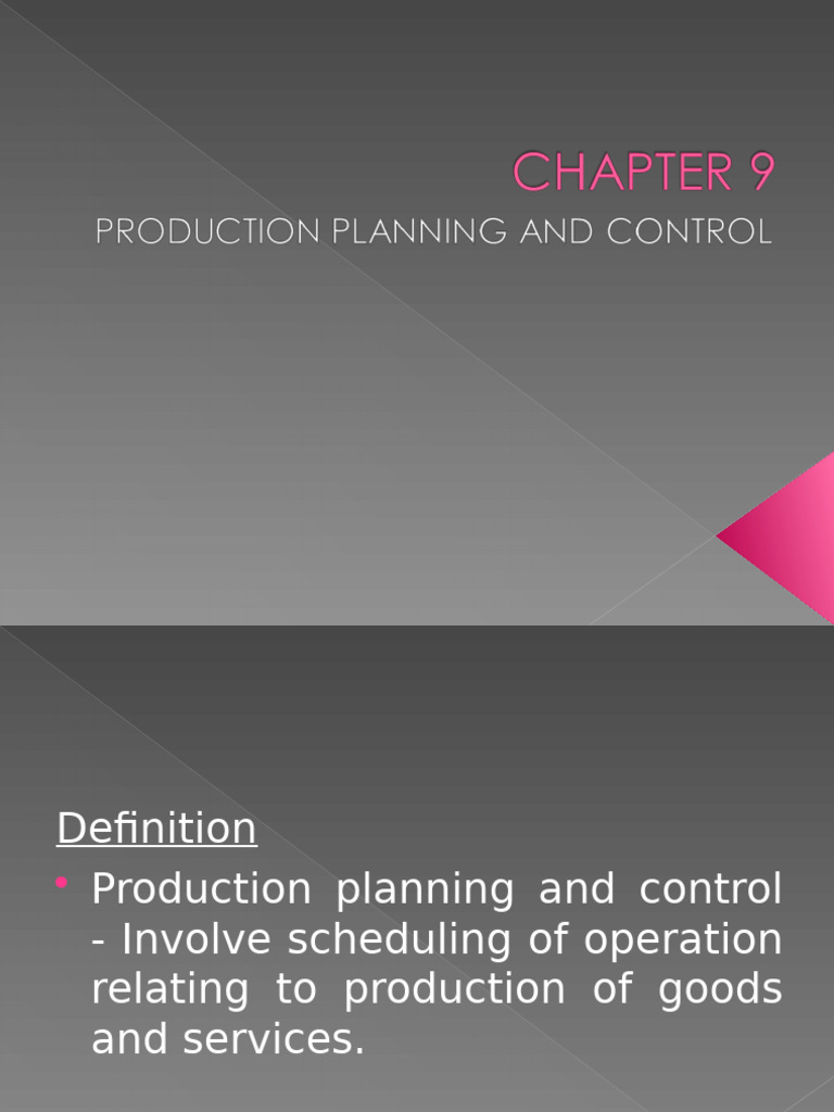Production Planning and Control Guide | PDF | Inventory | Warehouse