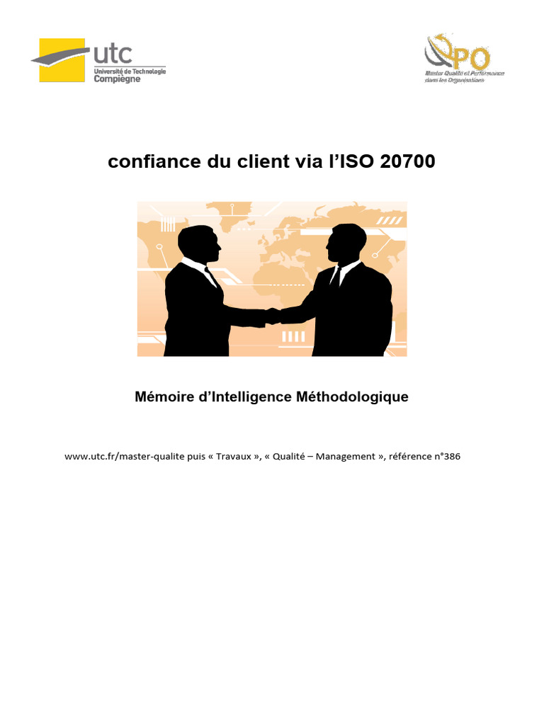 Confiance client et ISO 20700 en conseil | PDF | Consultant | Business