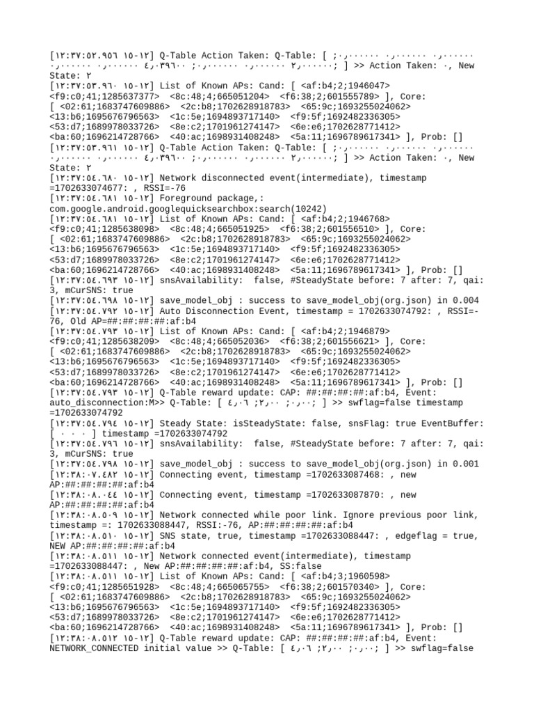 Q-Table Network Event Log Analysis | PDF