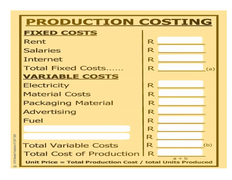 Fixed and Variable Costs | PDF