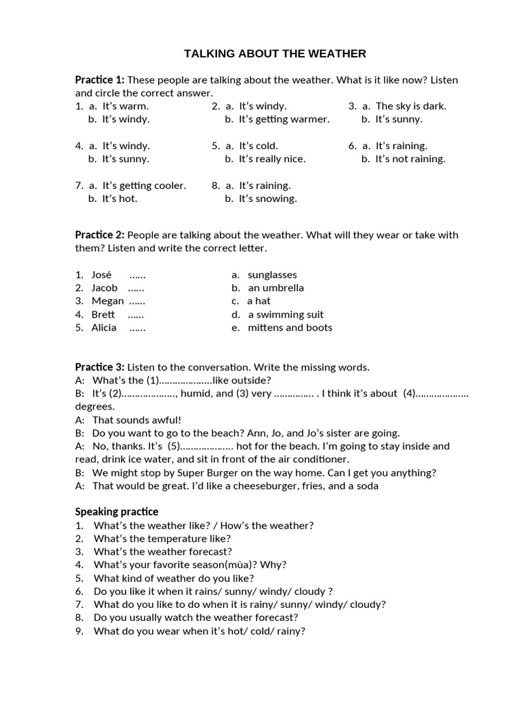 Talking About the Weather | PDF