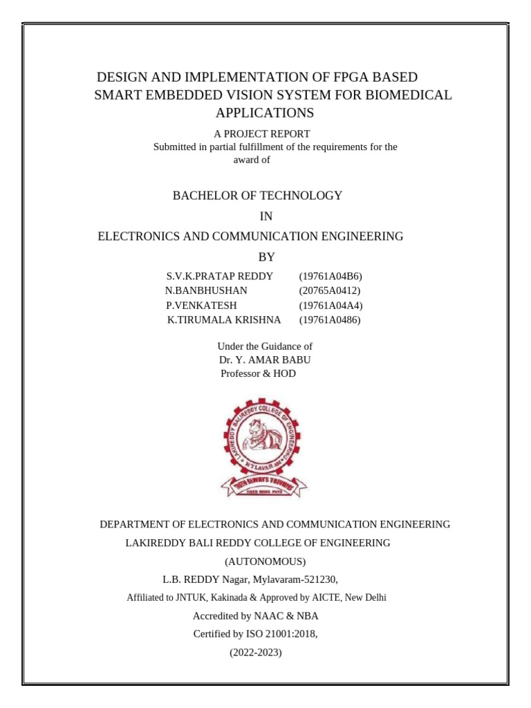 FPGA-Based Smart Vision System for Biomedicine | PDF | Field ...