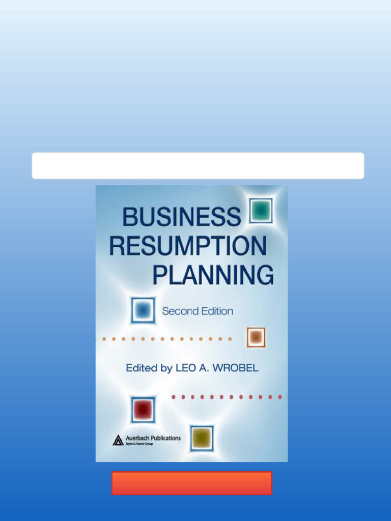 Business Resumption Planning Second Edition Leo A. Wrobel Newest ...