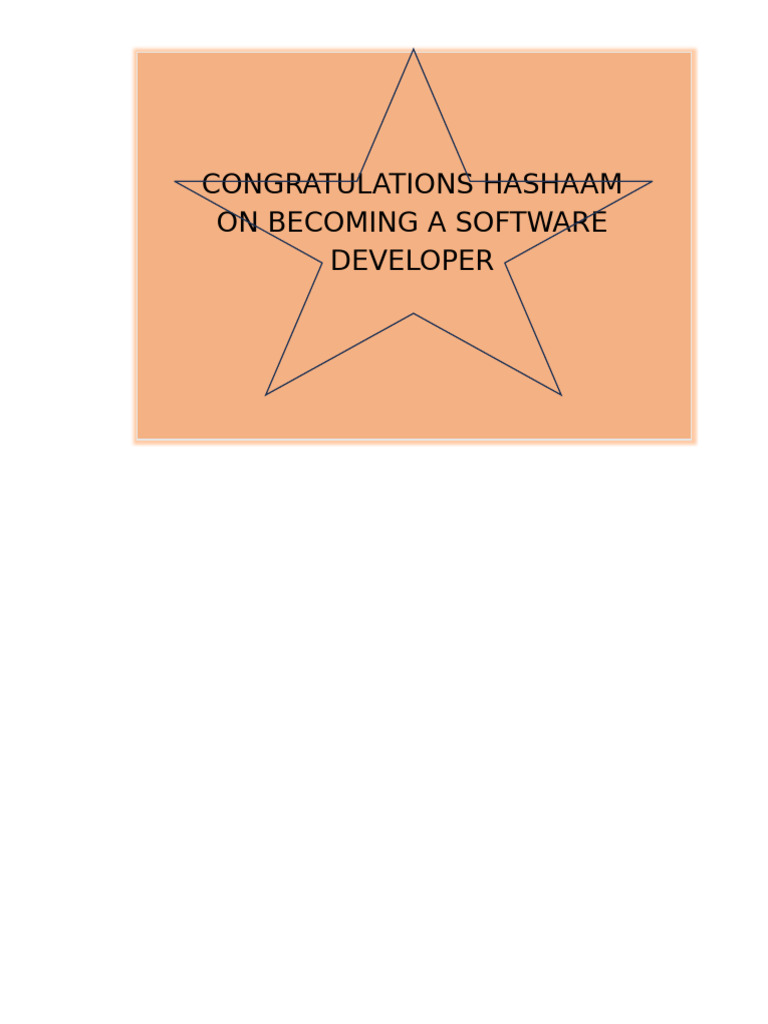 Congratulations Hashaam On Becoming A Software Developer | PDF