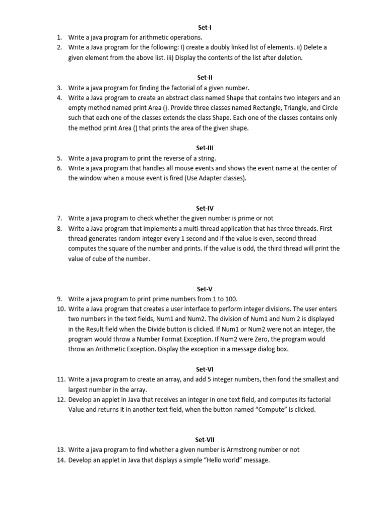 JAVA Lab Programs.. | PDF | Java (Programming Language) | Numbers
