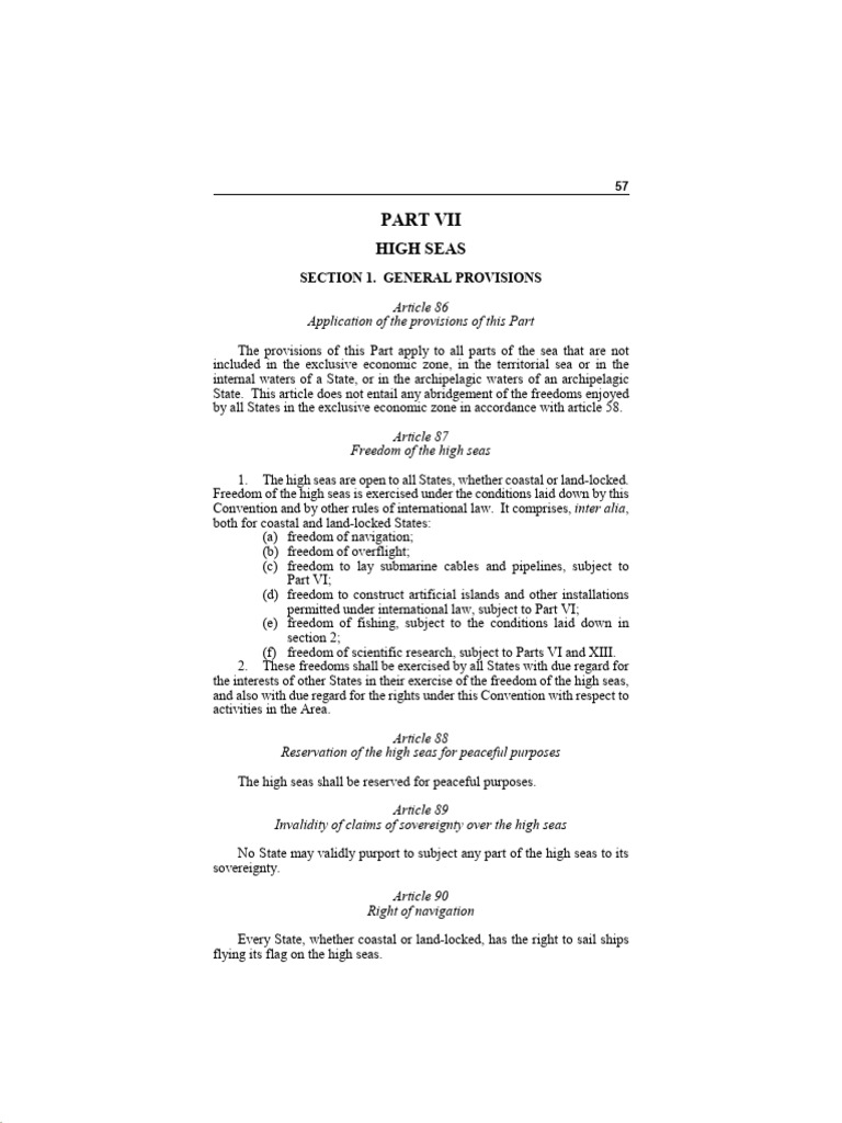 UNCLOS - For Article 98 For Rescue Obligation | PDF | Territorial ...