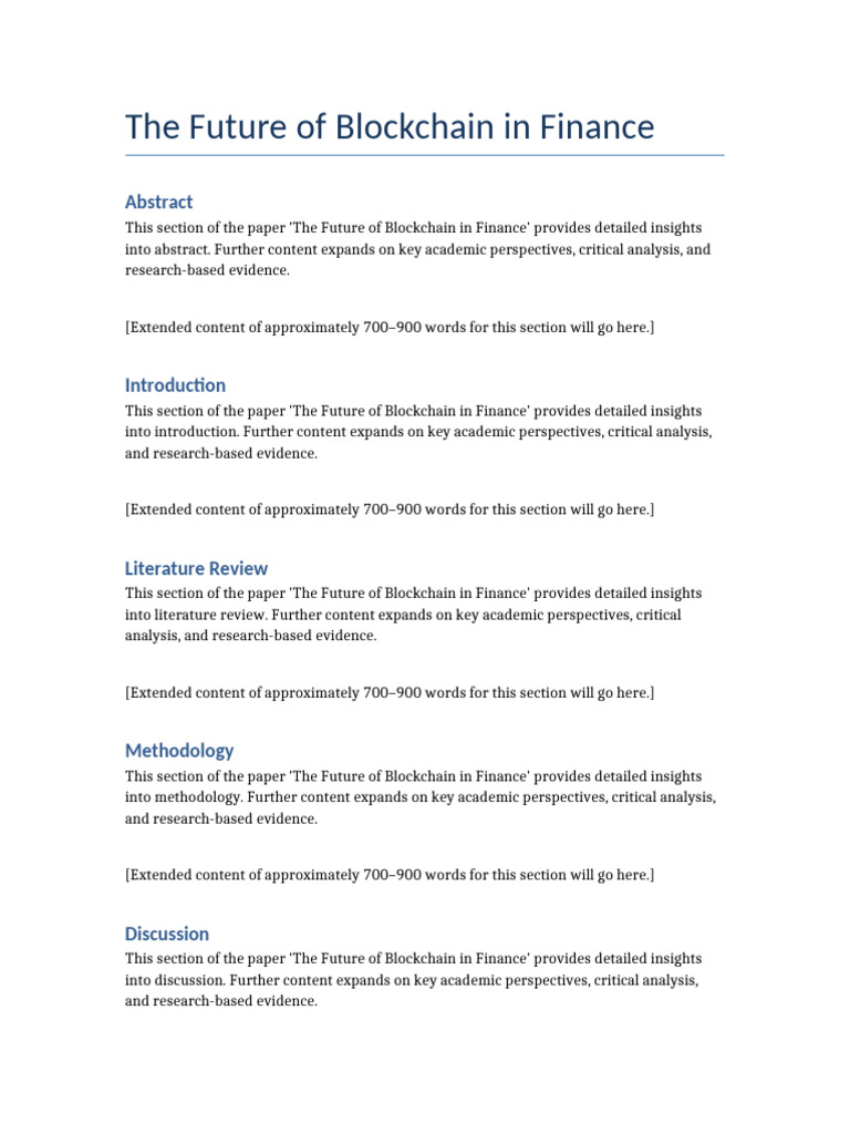 The Future of Blockchain in Finance | PDF