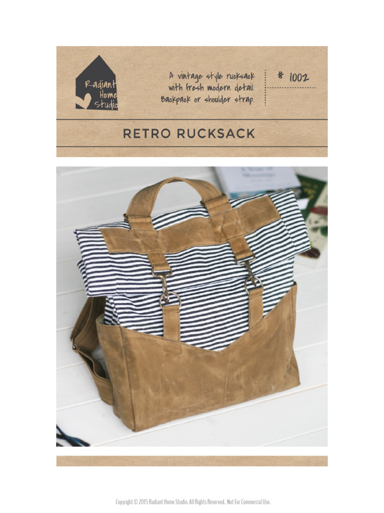 Retro Rucksack Sewing Pattern Guide | PDF | Seam (Sewing) | Sewing Machine