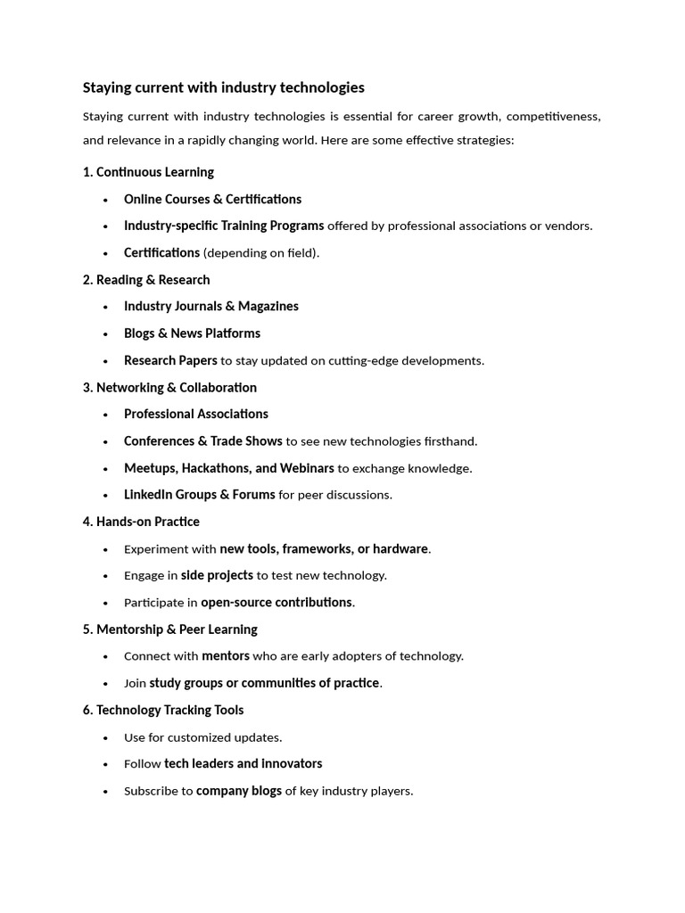 Strategies for Staying Current in Tech | PDF | Educational Technology ...