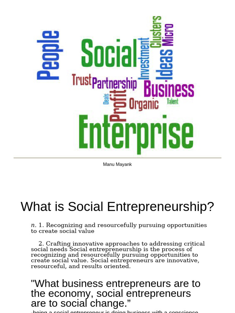Understanding Social Entrepreneurship Concepts | PDF | Entrepreneurship ...