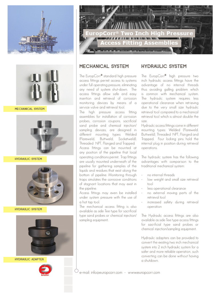 europcorr-high-pressure-access-fittings-pdf-pressure-mechanical