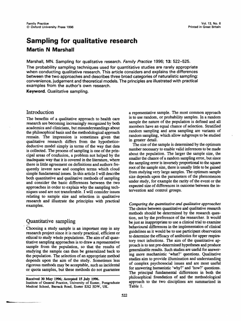 Qualitative Sampling | PDF | Sampling (Statistics) | Qualitative Research