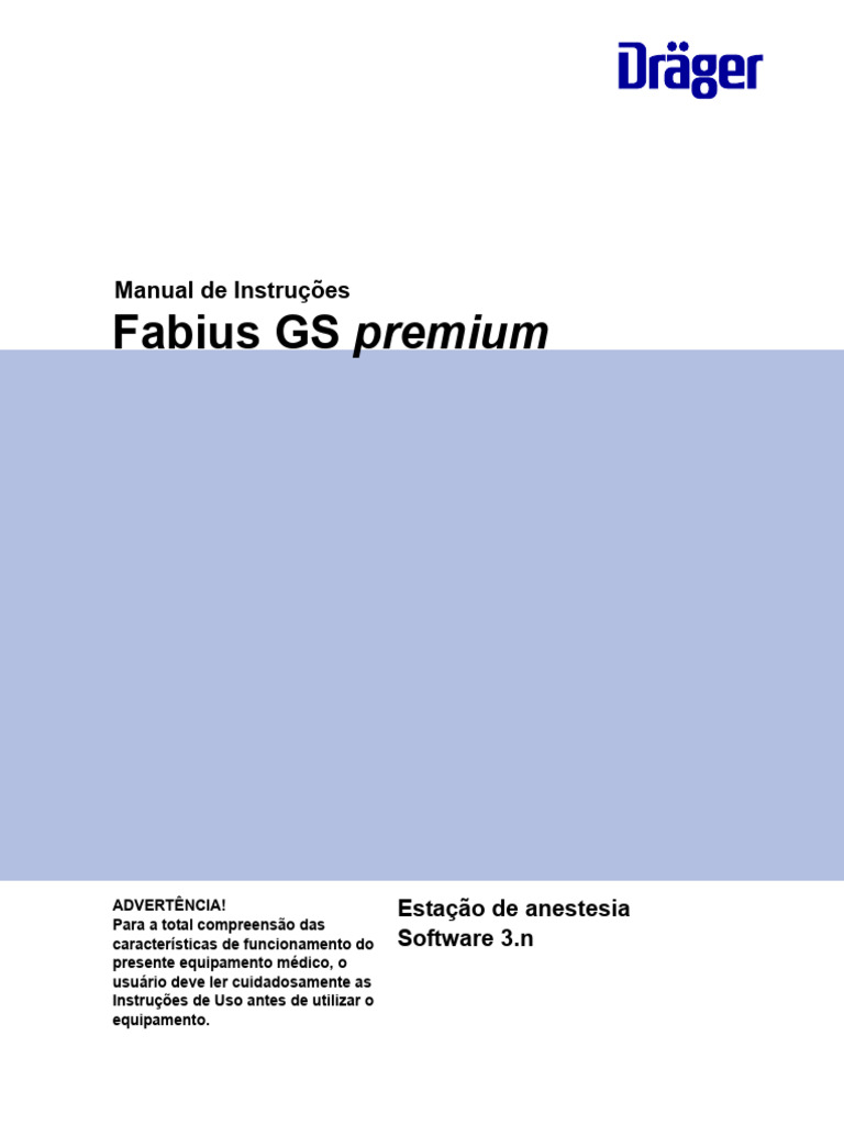 Manual Fabius GS Premium: Instruções de Uso | PDF | Tomadas elétricas ...