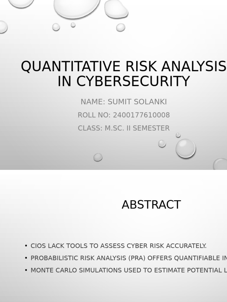 Quantitative Cyber Risk Analysis Model | PDF | Computer Security | Security